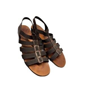 Munro Strappy Slingback Sandal Brown Size 7.5 NARROW Bohemian Gladiator